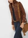 shrunken leather jacket michael kors|Michael Kors leather jacket sale.